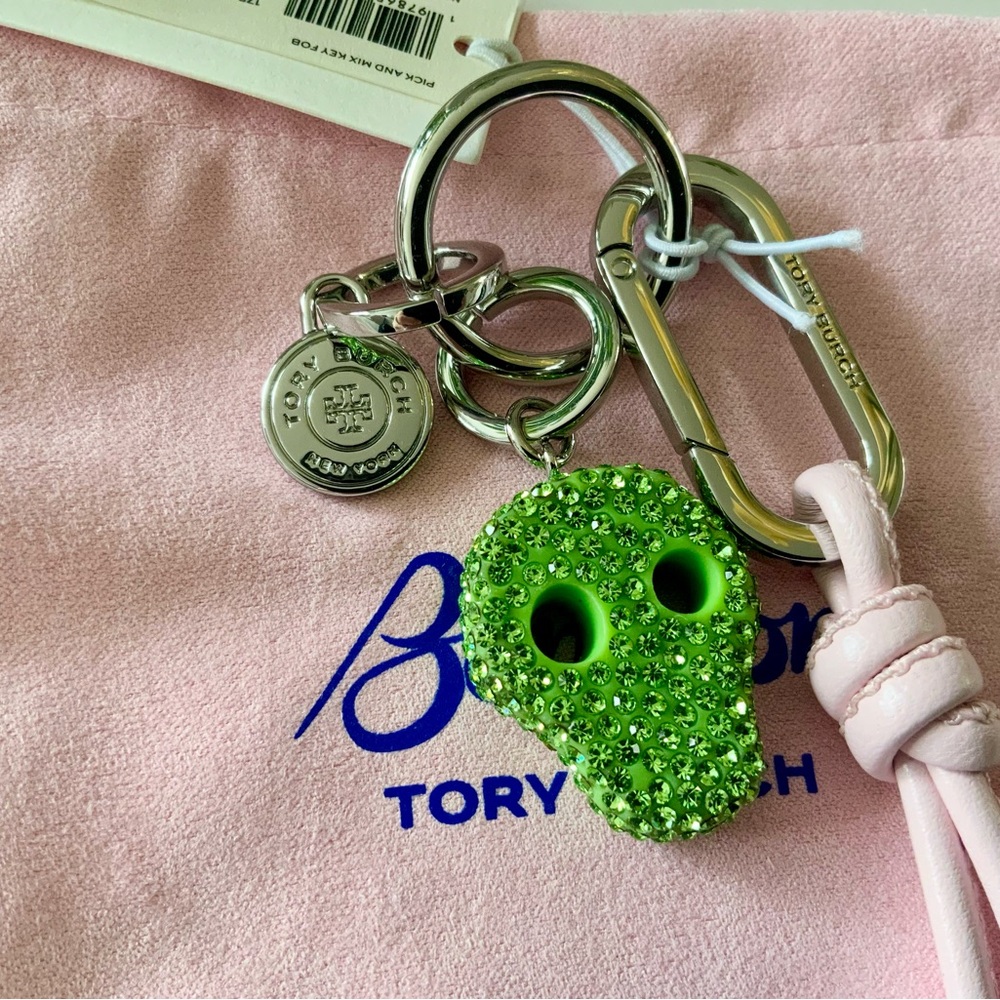 NWT TORY BURCH PICK & MIX CRYSTAL SKULL BONBON PURSE CHARM KEY FOB - Picture 3 of 10